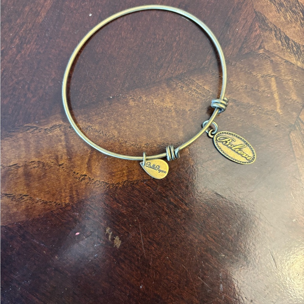 Bella Ryann Brass-Tone Charm Bracelet BELIEVE